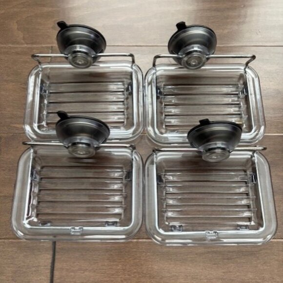 New Lot of 4 OXO Good Grips Suction Soap Dishes for Shower Bath - Picture 1 of 2